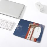 yanfind The Mouse Pad Building Lisbon Lighthouse Tower Portugal Sea Sky Observation Lighthouse City Clouds Dock Pattern Design Stitched Edges Suitable for home office game