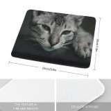 yanfind The Mouse Pad Young Grey Pet Kitten Portrait Tabby Curiosity Cute Little Sit Cat Eye Pattern Design Stitched Edges Suitable for home office game