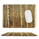 yanfind The Mouse Pad Tree Trees Forest Woods Relaxing Peace Grass Soothing Clean Fresh Canoe Birch Pattern Design Stitched Edges Suitable for home office game