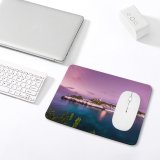 yanfind The Mouse Pad Boats Dawn Cozumel Habour Dock Pier Sea Marina Seashore Dusk Ocean Mexico Pattern Design Stitched Edges Suitable for home office game