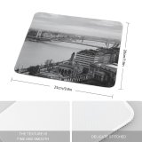 yanfind The Mouse Pad Boats Center Street Coast City Europe Docked Clouds Port Formation Pier Travel Pattern Design Stitched Edges Suitable for home office game
