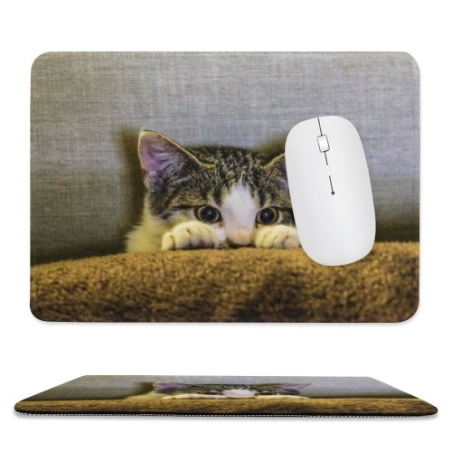 yanfind The Mouse Pad Paws Cat Tabby Kitten Pet Pattern Design Stitched Edges Suitable for home office game