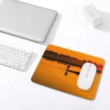 yanfind The Mouse Pad Backlit Paddle Sunset Landscape Evening Travel Beach Sun Sunrise Boat Transportation Silhouetted Pattern Design Stitched Edges Suitable for home office game