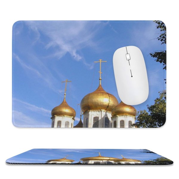yanfind The Mouse Pad Tula Kremlin Cathedral Sky Autumn Dome Gold Landmark Place Worship Steeple Building Pattern Design Stitched Edges Suitable for home office game