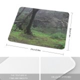 yanfind The Mouse Pad Coniferous Morning Tropical Tree Gomera Tree Forest Fog Trail Old Growth Jurasic Pattern Design Stitched Edges Suitable for home office game