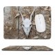 yanfind The Mouse Pad Pine Deer Decay Mood Creepy Dried Scary Gothic Rustic Dead Skull Wood Pattern Design Stitched Edges Suitable for home office game