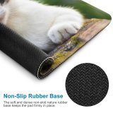 yanfind The Mouse Pad Pet Kitten Portrait Curiosity Cute Adorable Staring Furry Sit Cat Eye Whisker Pattern Design Stitched Edges Suitable for home office game
