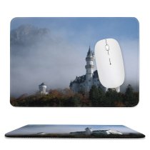 yanfind The Mouse Pad Building Mist Morning Atmospheric Cloud Sky Hill Forest Neuschwanstein Castle Architecture Bavaria Pattern Design Stitched Edges Suitable for home office game