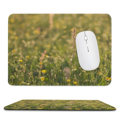 yanfind The Mouse Pad Agriculture Field Blossom Grass Domain Rural Plant Public Outdoors Farm Pasture Pattern Design Stitched Edges Suitable for home office game