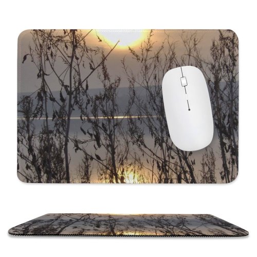 yanfind The Mouse Pad Mirror Sunset Sun Lake Landscape Sky Romania Sunrise Branch Tree Morning Natural Pattern Design Stitched Edges Suitable for home office game