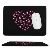 yanfind The Mouse Pad Black Dark Love Love Heart Hearts Lights Night Pattern Design Stitched Edges Suitable for home office game