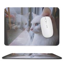 yanfind The Mouse Pad Young Kitty Pet Kitten Portrait Tabby Whiskers Curiosity Cute Little Adorable Face Pattern Design Stitched Edges Suitable for home office game