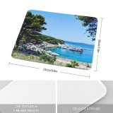 yanfind The Mouse Pad Landscape Road Plant Pictures Sea Outdoors Tree Pier Dock Free Port Pattern Design Stitched Edges Suitable for home office game