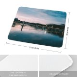 yanfind The Mouse Pad Boats City Canal Clouds Sunset Evening Pier Travel Bridge Buildings River Transportation Pattern Design Stitched Edges Suitable for home office game