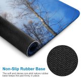 yanfind The Mouse Pad Flower Sky Natural Autumn Woody Cloud Landscape Sky Fall Flowers Branch Forest Pattern Design Stitched Edges Suitable for home office game