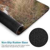 yanfind The Mouse Pad Young Grass Pet Wild Outdoors Kitten Portrait Tabby Wildlife Cute Little Face Pattern Design Stitched Edges Suitable for home office game