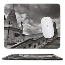 yanfind The Mouse Pad Building Creeepy Lonely Bastion Sad Sadness Cloud Stairs Budapest Sky Spooky Classic Pattern Design Stitched Edges Suitable for home office game