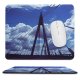 yanfind The Mouse Pad Bridge Bridge Daytime Sky Silhouette Landmark Stayed Suspension Cloud Architecture Sky Sweden Pattern Design Stitched Edges Suitable for home office game