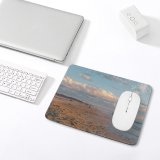 yanfind The Mouse Pad Recreation Seaside Sunset Shore Beach Harmony Horizon Colorful Silhouette Twilight Carefree Walk Pattern Design Stitched Edges Suitable for home office game