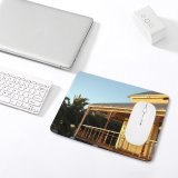 yanfind The Mouse Pad Building Building Shade Dawn Home Home Light Classic Facade Estate Balcony Sunrise Pattern Design Stitched Edges Suitable for home office game