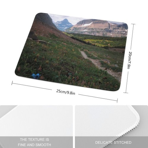 yanfind The Mouse Pad Scenery Birds Range Glacier Slope Mountain Wilderness Plant Free Pass National Pattern Design Stitched Edges Suitable for home office game
