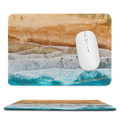 yanfind The Mouse Pad Canary Islands Spain Aerial Ocean Sea Waves Beach Landscape Drone Photo Pattern Design Stitched Edges Suitable for home office game