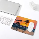 yanfind The Mouse Pad Boats Afterglow Vacation Palm Coconut Scenery Sunset Oceanside Leisure Beach Ripples Watercrafts Pattern Design Stitched Edges Suitable for home office game