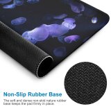 yanfind The Mouse Pad Dark Jellyfishes Underwater Deep Ocean Pattern Design Stitched Edges Suitable for home office game