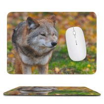yanfind The Mouse Pad Blur Focus Wild Wolf Depth Danger Field Predator Shallow Wildlife Hunter Portrait Pattern Design Stitched Edges Suitable for home office game