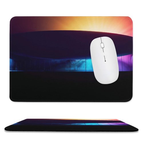 yanfind The Mouse Pad Dark Architecture Steve Jobs Theater Park Modern Colorful Pattern Design Stitched Edges Suitable for home office game