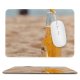 yanfind The Mouse Pad Blur Golden Sand Liquor Travel Beer Beach Alcohol Glass Lime Outdoors Seashore Pattern Design Stitched Edges Suitable for home office game