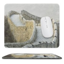 yanfind The Mouse Pad Chinese Seniors Ethnicities Indian Architecture Great UNESCO Tranquil Morning Heritage Pushing Senior Pattern Design Stitched Edges Suitable for home office game