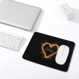 yanfind The Mouse Pad Black Dark Love Love Heart Sparkles Night Letters Pattern Design Stitched Edges Suitable for home office game