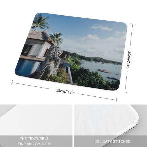 yanfind The Mouse Pad Vehicle Building Roof Plant Pictures Transportation Islands Banyan Outdoors Boat Arecaceae Pattern Design Stitched Edges Suitable for home office game