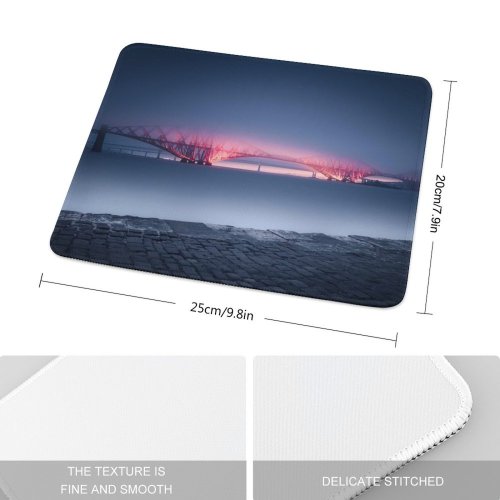 yanfind The Mouse Pad Otto Berkeley Architecture Forth Bridge United Kingdom UNESCO Heritage Queensferry Sunset River Pattern Design Stitched Edges Suitable for home office game