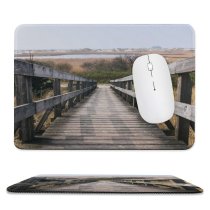 yanfind The Mouse Pad Walkway Perspective Lake Horizon Bridge Free Railing Walk Staircase Outdoors Wallpapers Pattern Design Stitched Edges Suitable for home office game