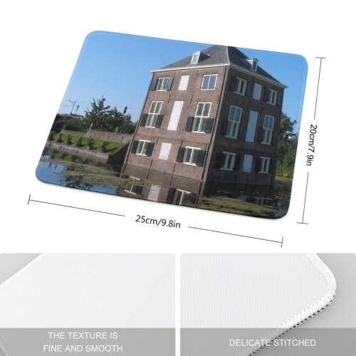 yanfind The Mouse Pad Building Old Reflection Sky Facade Island Classic Midevel Castle Architecture Canal Waterway Pattern Design Stitched Edges Suitable for home office game