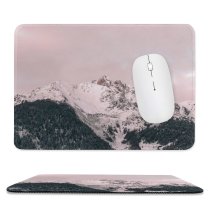 yanfind The Mouse Pad Landscape Peak Abies Forest Pastel Pictures Evening Winter Cloud Outdoors Grey Pattern Design Stitched Edges Suitable for home office game