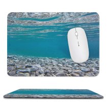 yanfind The Mouse Pad Ripples Sea Rocks Pure Clear Underwater Turquoise River Ocean Clean Pattern Design Stitched Edges Suitable for home office game