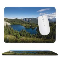 yanfind The Mouse Pad Mount Rainier Eunice Lake Landscape Sky Glacier Mountains Snow Covered Trees Clear Pattern Design Stitched Edges Suitable for home office game