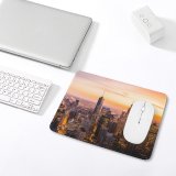 yanfind The Mouse Pad Chicago Cityscape Skyscrapers Dawn Sunset City Lights Illinois USA Pattern Design Stitched Edges Suitable for home office game
