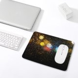 yanfind The Mouse Pad Blur Focus Dark Design Shining Lights Colorful Waterdrops Drop Luminescence Abstract Round Pattern Design Stitched Edges Suitable for home office game
