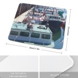 yanfind The Mouse Pad Marina Watercraft Harbor Ocean Transportation Boats Yacht Vehicle Boating Shipping Vessel Boat Pattern Design Stitched Edges Suitable for home office game