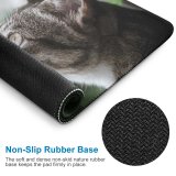 yanfind The Mouse Pad Blur Focus Whiskers Cat Depth Field Shallow Pet Tabby Cat's Fur Furry Pattern Design Stitched Edges Suitable for home office game