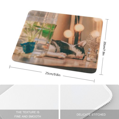 yanfind The Mouse Pad Plant Relaxation Pet Decoration Wooden Sleeping Room Flower Tabby Items Bottle Container Pattern Design Stitched Edges Suitable for home office game