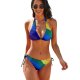 yanfind Bikini Balloon Fabric Closeup Aerial Air Colorful Design Flight Fly Fun Hot Lines Women's Sexy Backless Swimwear Two Piece Summer