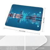 yanfind The Mouse Pad Pang Yuhao City Singapore Hour Night Life Cityscape Reflection Symmetrical Skyscrapers Sky Pattern Design Stitched Edges Suitable for home office game