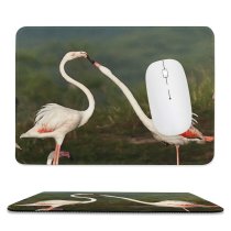 yanfind The Mouse Pad Blur Focus Wild Wings Depth Neck Avian Field Wildlife Outdoors Flamingos Beak Pattern Design Stitched Edges Suitable for home office game