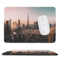 yanfind The Mouse Pad Burj Khalifa Dubai United Arab Emirates Sunrise Highway Junction Skyscrapers High Rise Pattern Design Stitched Edges Suitable for home office game
