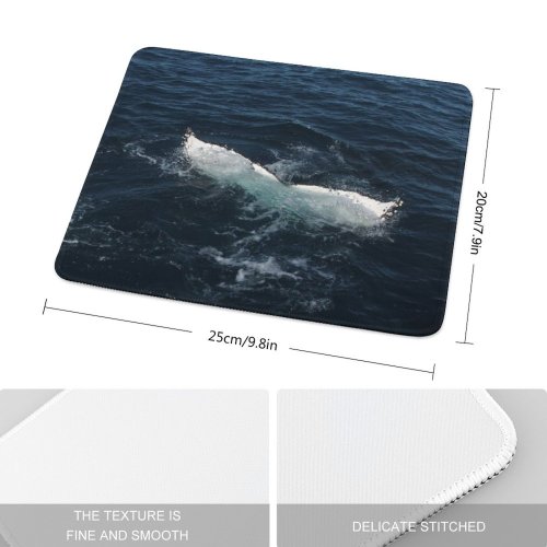 yanfind The Mouse Pad Whale Australie Walvis Sea Life Oceaan Ocean Marine Biology Cetacea Wind Wave Pattern Design Stitched Edges Suitable for home office game